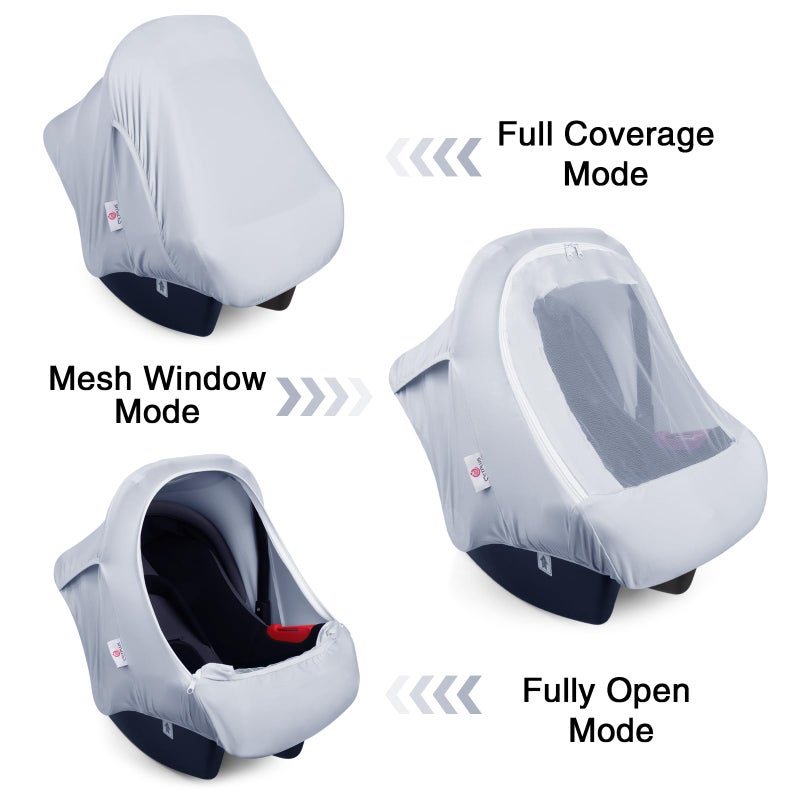 Metplus 2-in-1 Baby Car Seat Canopy, Multi Use Privacy Sun Shade, Protect Baby's Safety with Style, Infant Carrier Covers for Boys & Girls - Image 2